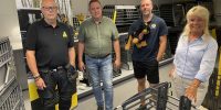 Benny Hermansson och Gert Olofsson, MIM Construction och Peter Engström och Mia Biselius, Trollhättan Energi