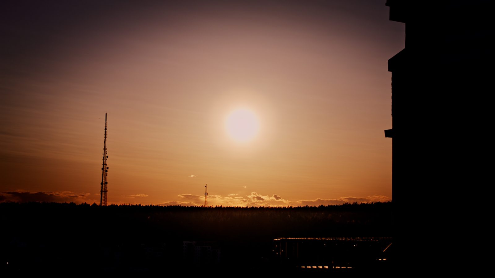 Solnedgång över Trollhättan