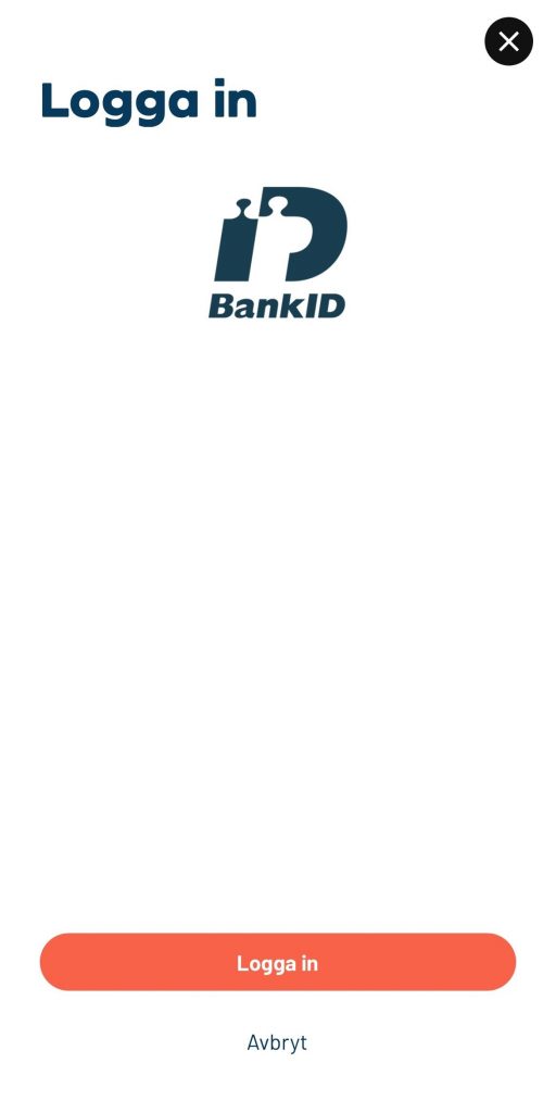 Bild som visar hur BankID Säker start ser ut i Trollhättan Energis uppdaterade app.