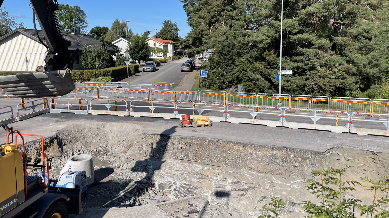 Grävarbete på Karlstorpsvägen