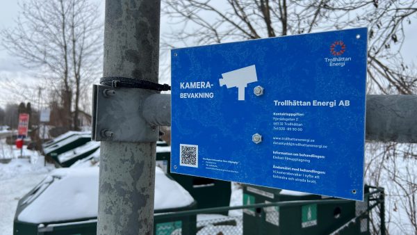 Skylt information kamerabevakning