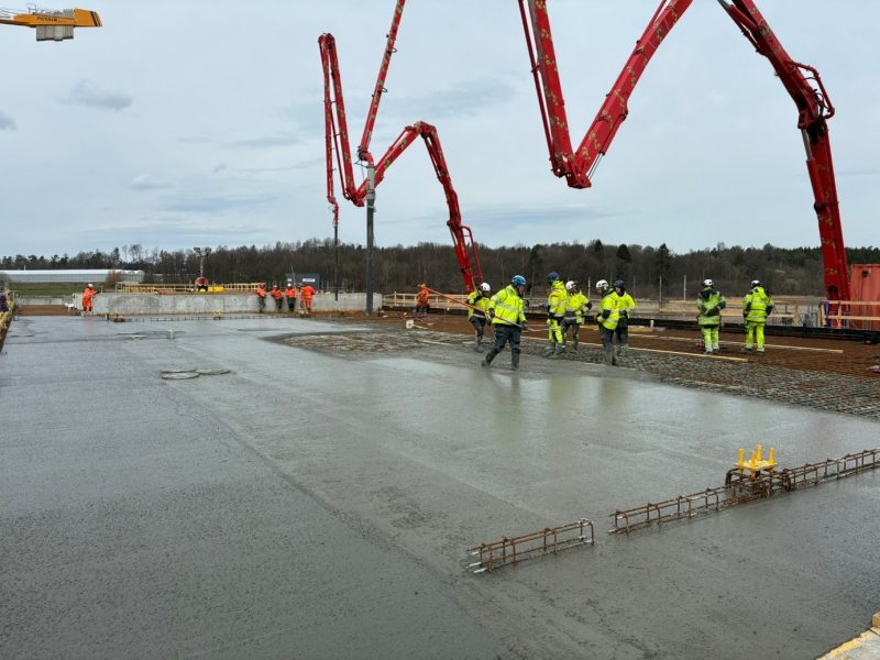 Betongarbete på nya vattenverket